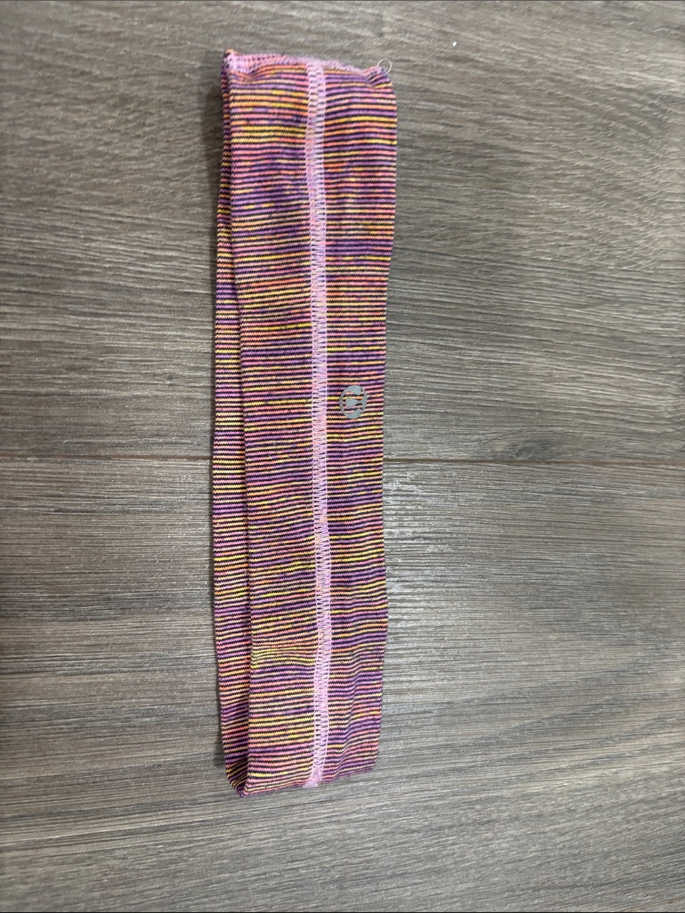lululemon athletica Pink Purple Yellow Striped Headband